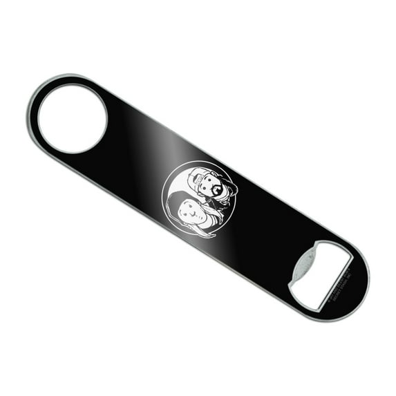 Jay and Silent Bob Cartoon Portraits Stainless Steel Vinyl Covered Flat Bartender Speed Bar Bottle Opener