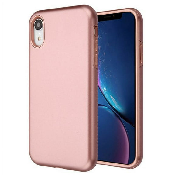 Apple iPhone XR (6.1 inch) (2018 Model) Phone Case Slim Hybrid Shockproof Impact Rubber Dual Layer Rugged Protective Hard PC Bumper & Soft TPU Back Cover Rose Gold Case for Apple iPhone Xr (6.1")
