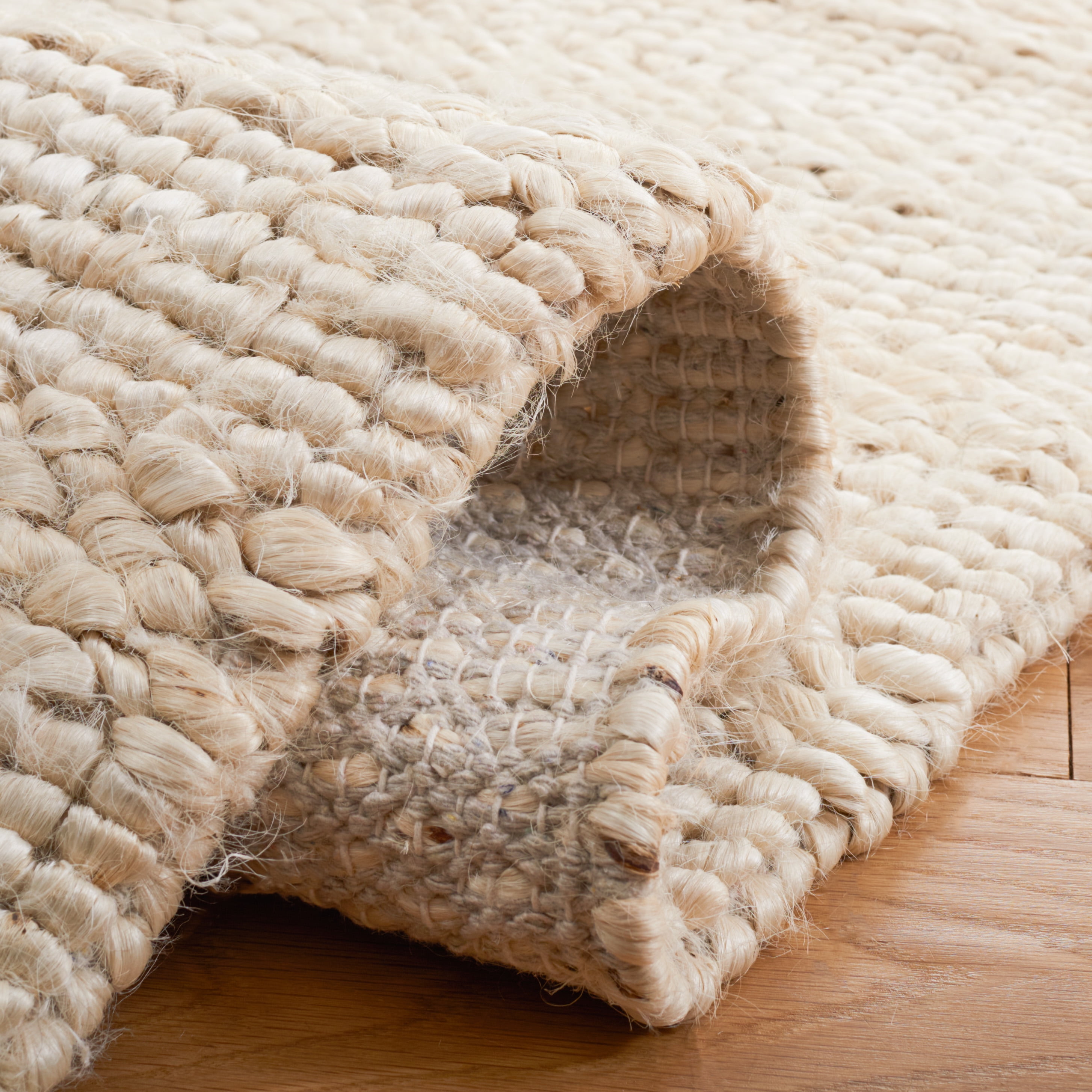 SAFAVIEH Natural Fiber Henrika Geometric Area Rug, Bleach, 10' x 10' Square
