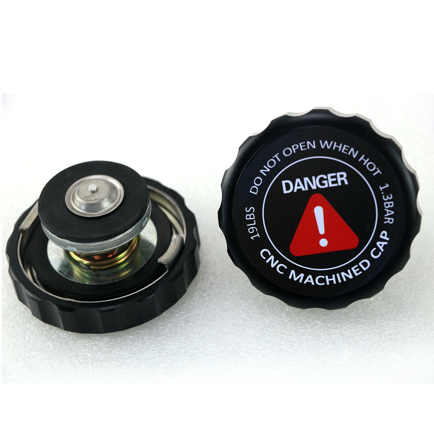 1.3 Bar Black Aluminum Weld on Radiator Filler Neck Billet Cooler