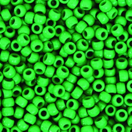 Green Tree Agate Beads - Creativity Street Plastic Pony Beads, 6 x 9 mm, Green, Pack of 1000