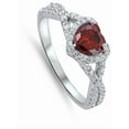 thumbnail image 4 of CHOOSE YOUR COLOR Simulated Garnet Infinity Love Knot Heart Promise Sterling Silver Ring Red CZ Female Size 4, 4 of 4