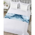 thumbnail image 5 of Xipuska Farm Marble Bed Runners for Cal King Size Bed, Decorative Bed Throws for Foot of Bed, Ombre Blue White Marble Crack Art Bed Runner Sofa Throw Bedding Scarf Protector Slipcover for Bedroom, 5 of 6