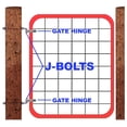 thumbnail image 5 of J-Bolt Post Hinge 8" - Hinge Bolts Thru The Post Includes Nuts - J-Bolt Hinge has 5/8" Male Pin - Fence Bolt Though Post Hinge - Quantity 2, 5 of 6