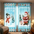 thumbnail image 4 of Oliegs Rideaux Imprimés des Fêtes 2 Rideaux Plats 2D Imprimés Rouges de Noël avec Flocons de Neige et Branches pour Chambre Salon Fête des Fêtes, 4 of 5