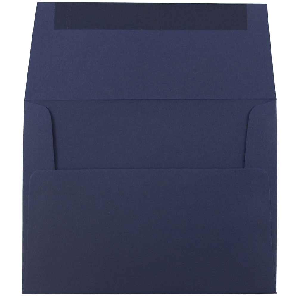 JAM Paper A2 Envelopes, 4 3/8 x 5 3/4, Navy Blue, 50/Pack