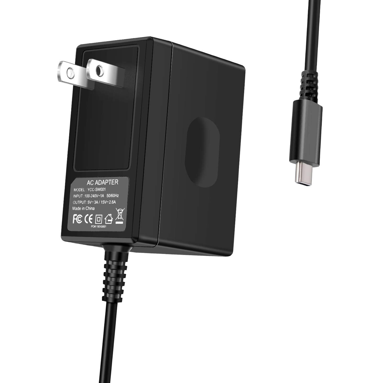 Switch Charger for Nintendo Switch TypeC AC Adapter Fast Charging Portable Charger 15V/2.6A