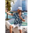 thumbnail image 5 of COOFANDY Mens Hawaiian Shirt Short Sleeve Button Down Shirt Summer Beach Shirt, 5 of 6