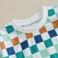 thumbnail image 4 of Bagilaanoe Newborn Baby Girl Boy Rompers Checkerboard Print Short Sleeve Bodysuit 3M 6M 12M 18M Infant Summer One Piece Jumpsuit, 4 of 6