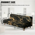 thumbnail image 2 of SCRAWLGOD Marble Print Golden Black Dustproof Futon Covers, Cozy Sofa Bed Slipcovers, Mattress Cover for Futon Sofa Bed, Armless Sofa Cover with Elastic Bottom for Pets, Dogs, 2 of 7