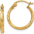 thumbnail image 1 of 14K Yellow Gold Satin Diamond Cut Hollow Twisted Hoop Earrings (17 X 17) Made In Indonesia tl655, 1 of 6