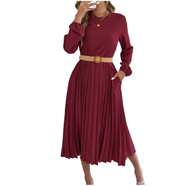 Vestido de Novia de Manga Larga Vestido Largo con Cuello en V, Ropa de Noche Elegante de Poliéster para Luna de Miel, Aniversario Y Noches Especiales