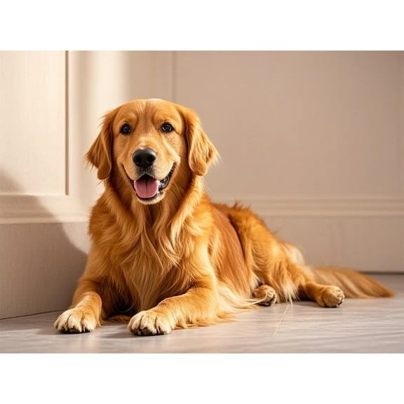 Lcdjbfbf 5D Diamond Art Kit,Golden Retriever Art Decor,for Beginners Gem Craft Kits,Paint by Number Diamond Painting Kits,DIY Full Round Drill Diamond Dot handmade Home Decor12X16 Inch