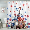 thumbnail image 3 of Amarainy 4th of July Gnomes Shower Curtain Patriotic Memorial Day Independence Day Shower Curtain 72x72 Inch Summer Holiday Bathroom Bath Rustic Farmhouse Decor Waterproof Weighted with Hooks, 3 of 5