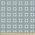 thumbnail image 1 of Abstract Fabric by the Yard, Repeating Retro Intertwined Ornaments Art Illustration in Pastel Colors, Decorative Upholstery Fabric for Sofas and Home Accents, White Dark Sea Green by Ambesonne, 1 of 5