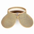 thumbnail image 2 of Straw Beach Sun Hat For Women With Wide Brim Visor Brim Floppy Hat Braid Summer Foldable Breathable Anti-uv GuanGuan, 2 of 5