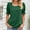 Green, variant on AXXD Basic Summer Tops for Women 2024 Loose Casual Solid Color SquareNeck Short Sleeve Tops Blouses T-shirt