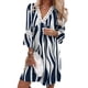 thumbnail image 1 of VISgogo Vestido suelto con cuello en V para mujer, bohemio 3/4 de manga larga con ribete de encaje, minivestido de playa fluido VISgogo  moda, 1 of 9