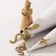thumbnail image 4 of Anillo con estampado de serpiente para hombre, estilo punk, animal con forma de serpiente, juego de anillos retro exagerado de 4 piezas, 4 of 5