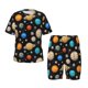 thumbnail image 1 of Balery Planets In Deep Space Conjunto de Pijama Infantil de Manga Corta con Estampado – Ropa de Dormir de Algodón Suave-XX-Large, 1 of 6