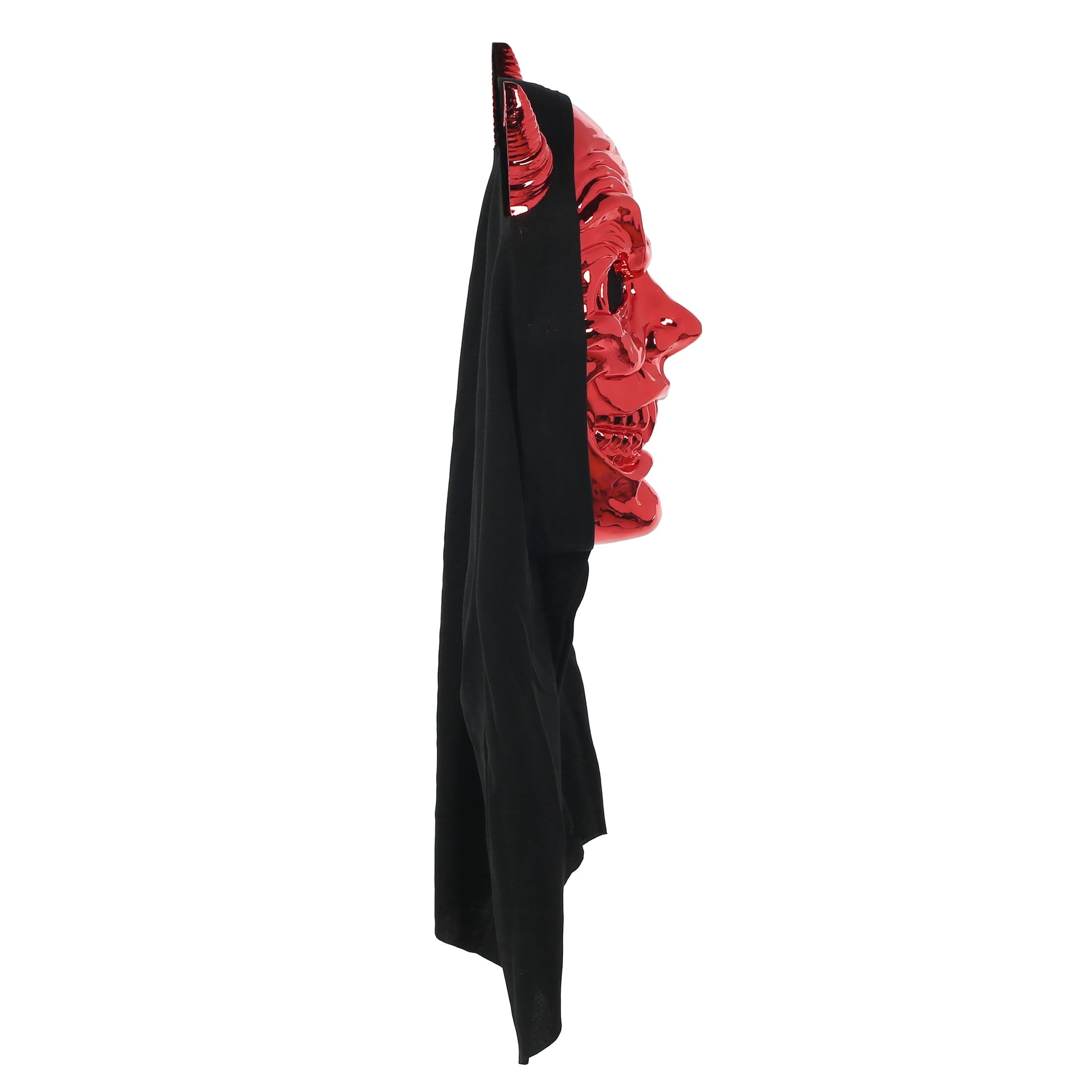 Metallic Devil Mask Costume Accessory for Adults, Red and Black, Halloween by Way To Celebrate