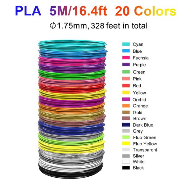 3D Pen PCL Filament, 30 Colors 990 Feet PCL Filament 1.75 mm High-Precision  Diameter 3D Pen/3D Printer Filament Refills, Unique Christmas Gift