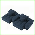 thumbnail image 2 of Modern 4-Piece Modular Sectional Sofa – Sparkling Chenille Fabric, No Assembly for Living Room, Blue, 2 of 21