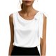 thumbnail image 1 of Tops Casuales sin Mangas para las Mujeres Elegante Satén Encaje Blusa, Tanque de Verano de Color Sólido para el Uso Diario, 1 of 7