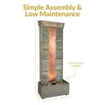 thumbnail image 6 of Sunnydaze Rippled Slate Outdoor Water Fountain with Light, 6 of 11