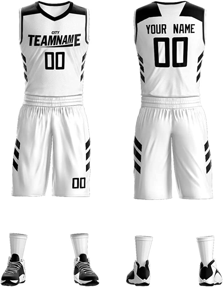  Old School Custom Slim Fit Basketball Jersey Adult 2X-Large in  Black & White : Clothing, Shoes & Jewelry
