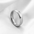 thumbnail image 4 of PAMTIER Men's Classic Cool 4MM Glossy Plain Dome Tungsten Carbide Slim Stacking Midi Wedding Ring High Polished Comfort Fit Silver Size 5, 4 of 6
