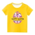 thumbnail image 2 of EGNMCR Blouses & Chemises à Manches Courtes Col Rond pour Tout-Petits Garçons Filles Mode Imprimé Ufs de Lapin de Pâques, 2 of 4