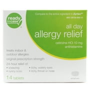 Ready In Case Original Prescription Strength All-Day Allergy Relief Cetirizine 10mg Tablets, 14 Ct