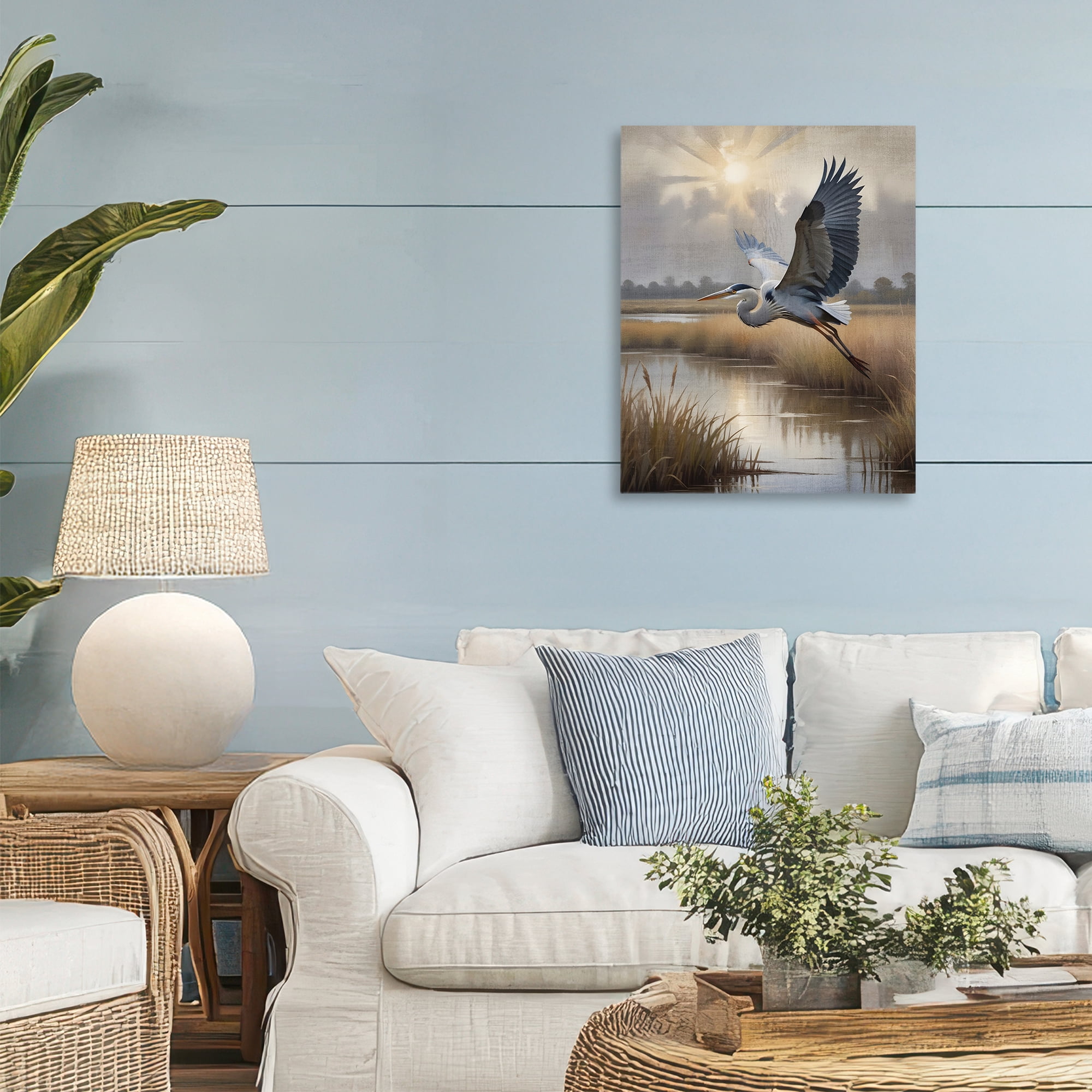 Stupell Industries Heron Flight over Wetlands Canvas Wall Art, design by Susan Arnot