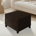 thumbnail image 3 of Eurhowing Square Ottoman Covers, Non-Slip Stretchable Jacquard Ottoman Slipcover, Pet Hair Resistant Furniture Protector for Folding Storage Stool, Chocolate, XL, 3 of 7