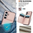thumbnail image 7 of ELEHOLD Case for Samsung Galaxy A15,Business PU Leather Stand Case with Card Holder & Ring Holder,Rosegold, 7 of 7