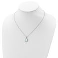 thumbnail image 4 of 925 Sterling Silver Cable Necklace with Pendants Chain Cheryl M Cabochon Lab Created Opal and Brilliant-cut CZ Oval Halo 18 Inch 12 mm, 4 of 4