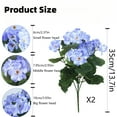 thumbnail image 3 of BAKIBO 2 Pcs Artificial Geraniums Outdoor Silk Flowers Light Purple Artificial Geranium Bush Faux Flowers Geraniums for Floral Home Decor Indoor Garden Patio Grave Cemetary Vase Table Centerpiece, 3 of 8