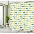 thumbnail image 4 of Ambesonne Animal Shower Curtain, Crocodile Funny Faces, 69"Wx84"L, Yellow Green Teal, 4 of 4