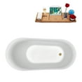 thumbnail image 2 of 59" Streamline N290BBR Soaking Freestanding Tub and Tray with Internal Drain in Brushed Brass, 2 of 7