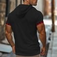 thumbnail image 6 of Men Hooded T Shirt Short Sleeve Top Casual Waffle Tee Summer Pullover Breathable, 6 of 11