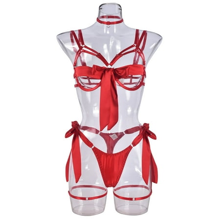 Midwennn Womens Lingerie Shapewear Bodysuits Bralette and Panty Set Strappy Lingerie Sexy Lingerie Sexy Lingerie Shapewear Bodysuits with Garter Belt