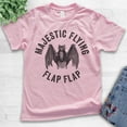 thumbnail image 2 of Kids Majestic Flying Flap Flap Bat Shirt, Youth Kids Boy Girl T-Shirt, Funny Halloween T-shirt, Bat Graphic Tee, Light Pink, Large, 2 of 4