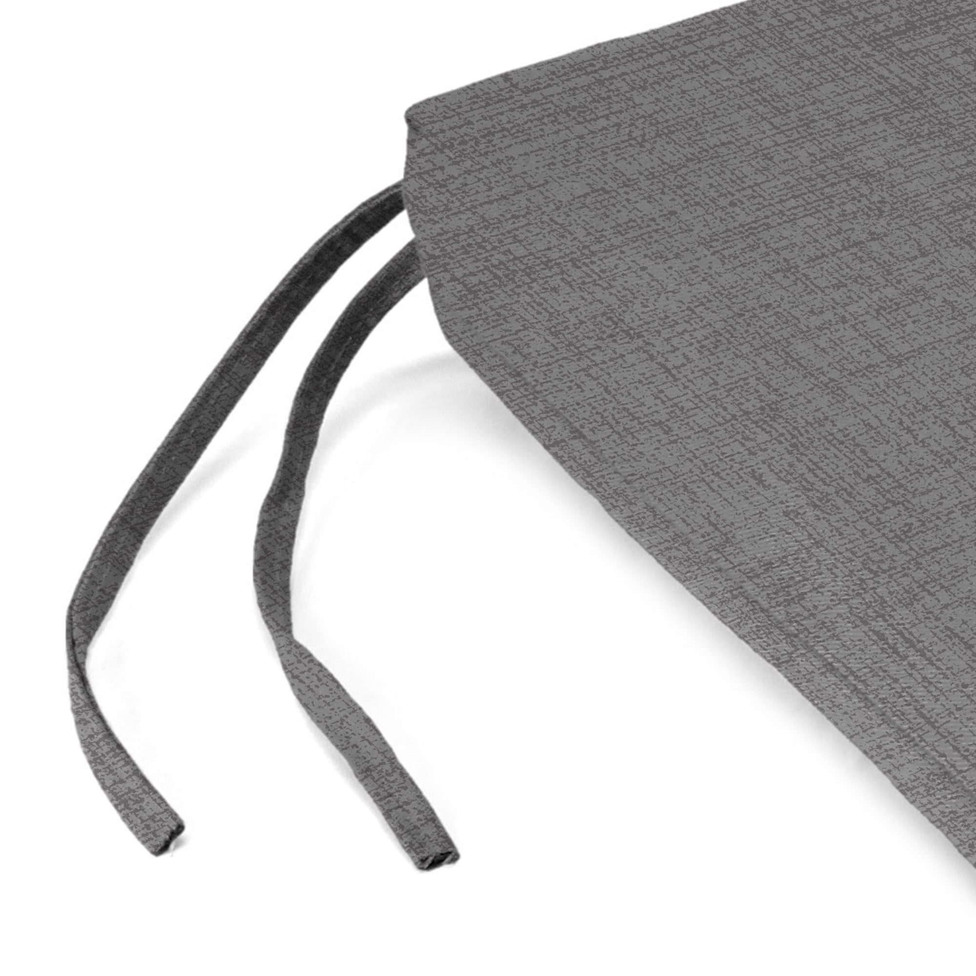 Jordan Manufacturing 18" x 19" Zayne Volcanic Gray Solid Rectangular Outdoor Chair Pad Seat Cushion with Ties and Hanger Loop (2 Pack)