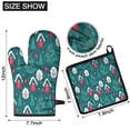 thumbnail image 6 of Dark Teal Christmas Village Pattern Kitchen Oven Mitt and Pot Holder Sets 2 Pcs for Baking, Cooking and Grilling, Heat Resistant Up To 392 °F, 6 of 7