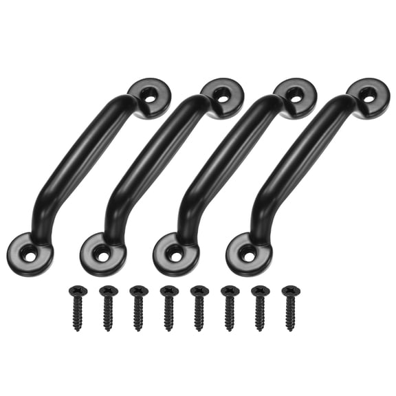 Uxcell 4 Pack Drawer Pulls, 3.5"(90mm) Length Door Handles, Zinc Alloy Furniture Hardware Handles for Bathroom Dresser, Kitchen, Cupboard and Wardrobe, Black