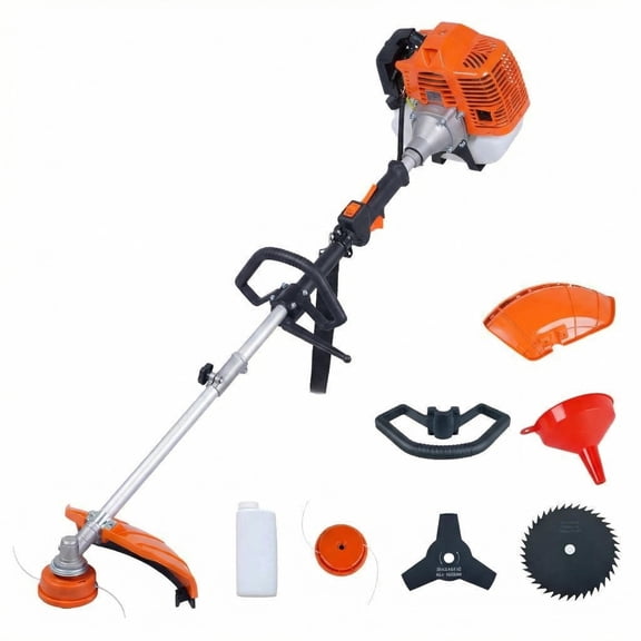 43cc Gas 3-in-1 Weed Wacker & Brush Cutter, Heavy Duty String Trimmer with Edger, Anti-Vibration Handle & Shoulder Strap for Lawn & Garden Care