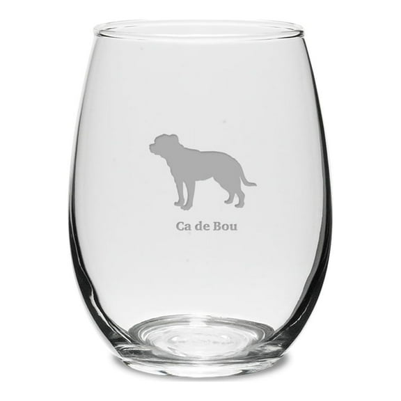 CaDeBou Deep Etched 15 oz Stemless White Wine Glass