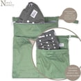 thumbnail image 3 of Wet Dry Bags with Two Zippered Pockets - Reusable and Washable for Swimming, Travel, Beach, Pool, Daycare, Cloth Diapers, Toiletries, and Wet Swimsuits - 11x15, Garden, 2-Pack, 3 of 4