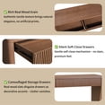 thumbnail image 2 of Noble House Weyburn Modern Fluted Console Table with Drawers, Solid Wood Veneer Sofa Table for Living Room, Walnut, 2 of 9